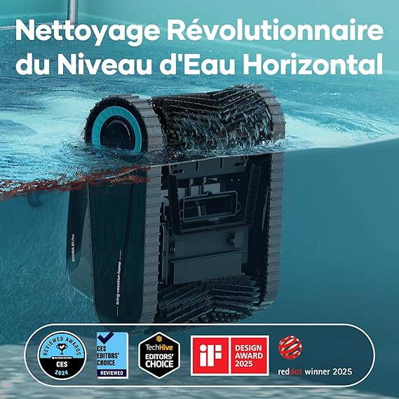 AIPER Robot Piscine Scuba S1 Pro 2025 sans Fil Fond, Parois et Ligne d’Eau, 180 Minutes d'Autonomie, Filtration 360°, Aspirateur Piscine pour Piscines Enterrées jusqu'à 200㎡